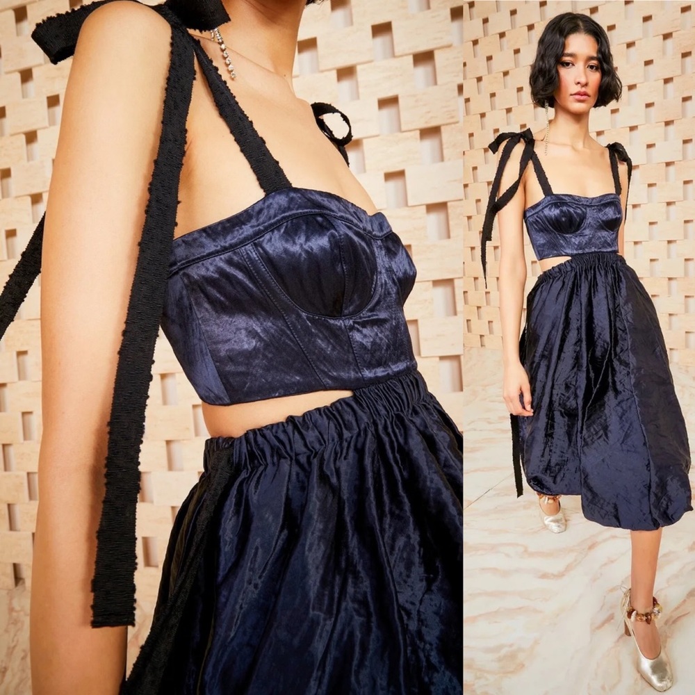 Ulla Johnson Women's Blue Gabrielle Bubble Hem Dress Size 2 NWT